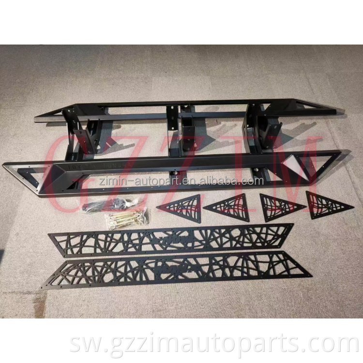 Chuma cha pua nzima seti ya skid sahani upande hatua bumper nyuma winch Holdershock absorber kinga ya tundra 2022